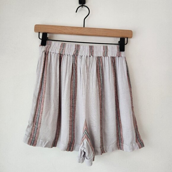 Angie High Waisted Flowy Shorts Metallic Stripes Tie-Waist Festival Women's M - Picture 2 of 6